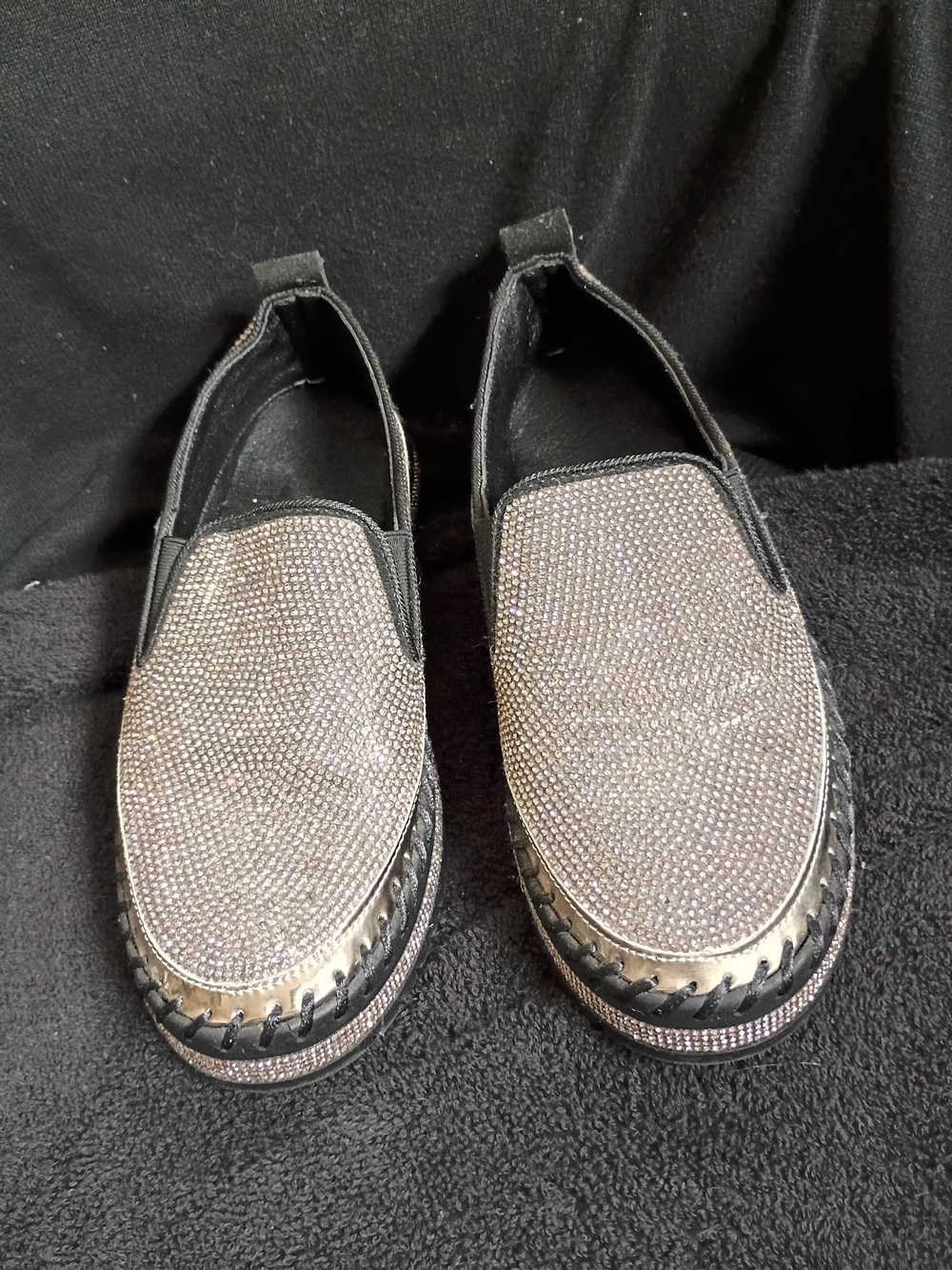 *NEVER WORN!!* Women's Slip-On Sparkle Loafers in Silver